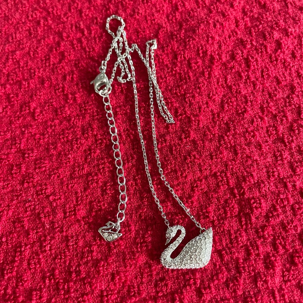 Swarovski Silver Swan Pendant Necklace